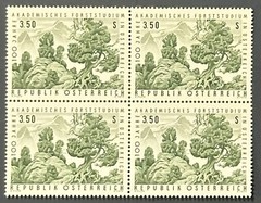 Austria 1967, Stone pines (Pinus cembra) VF MNH, Mi 1251 BLOCK OF 4