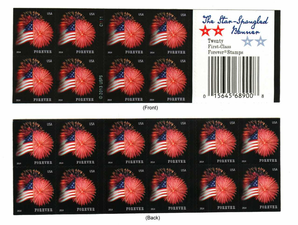 2014 USPS The Star-Spangled Banner Forever Stamps (MNH) Booklet of 20 *5=100 PCS