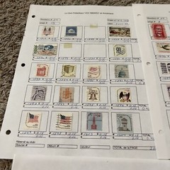 AMAZING USA STAMPS LOT ON BOISBRIAND QUEBEC AUCTION PAGES, FLAGS, EAGLES ETC. #3
