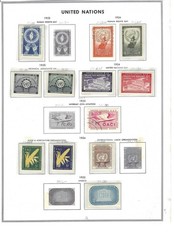 477 United Nations stamps mint from 1971-1997 on album pages all different