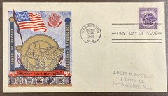 940 Zoo-bay Multi-color cachet Honorable Discharge Emblem WWII FDC 1946