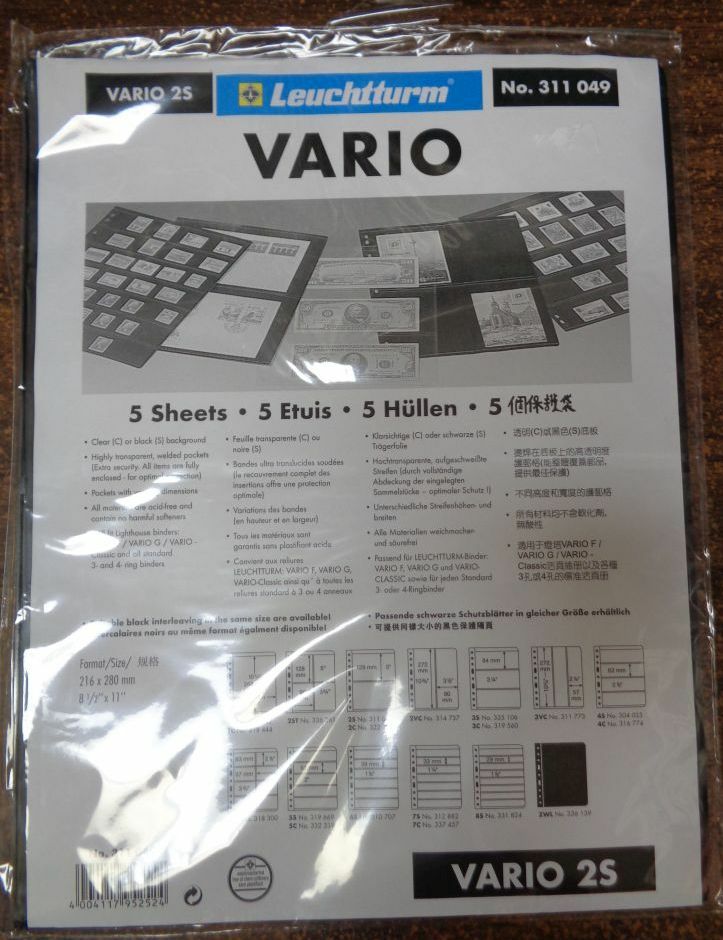 2S 2 Row VARIO BLACK Lighthouse Stock pages pack of 5 Dbl. sided NEW