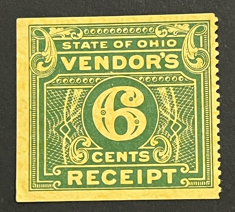 Travelstamps: US Stamps State of Ohio Vendor’s Receipt Tax 6 Cent Mint MNH OG