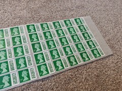 *** 50 2nd Second Class Stamps Unfranked Barcoded Genuine with Original Gum ***