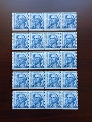 Error- (5) US 1966 Scott #1304 Coil Line Strip of 4 All Shift Up Right MNH
