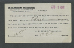 1910 Chicago IL A E Sever Book Seller On Scarce UX21