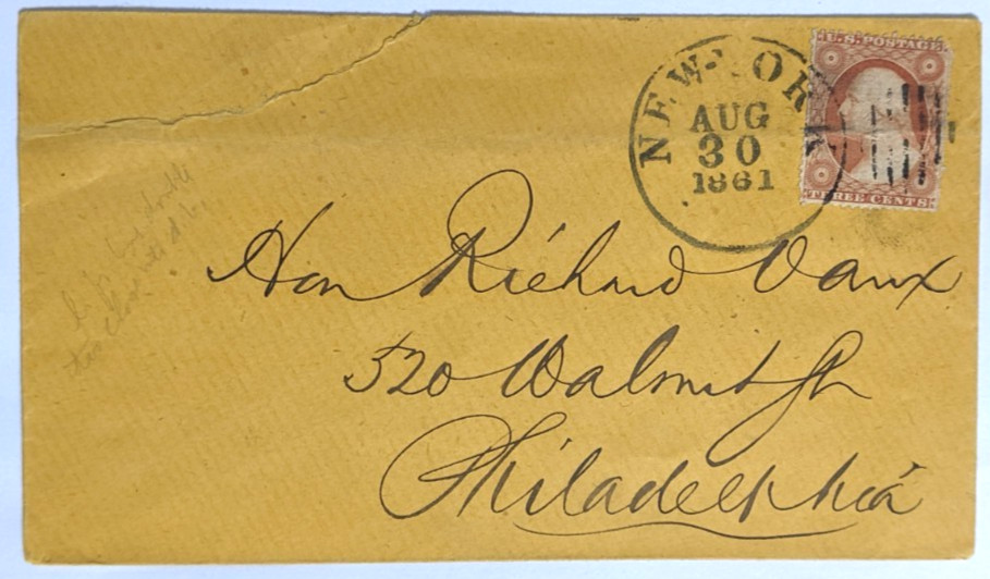 NYC–Ex-Mayor, Hon. Richard Vaux, Philly, PA/Sc.#26/Post-Demonetization:8/30/61