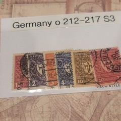Germany O 212-217 Semi-Postal Stamps Postmarked Multi-Color Used Ungraded