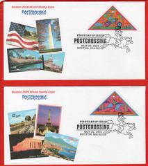 Postcrossing, COMPLETE SET of 4 First Day Covers, US GLOBAL MAIL Postage stamps
