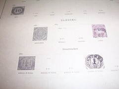 9 ANTIQUE GERMAN STAMPS: “7 NORDDEUTSCHER POSTBEZIRK 1868 & 2 HAMBURG 1869-1870
