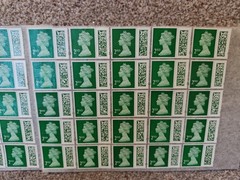 *** 50 2nd Second Class Stamps Unfranked Barcoded Genuine with Original Gum ***
