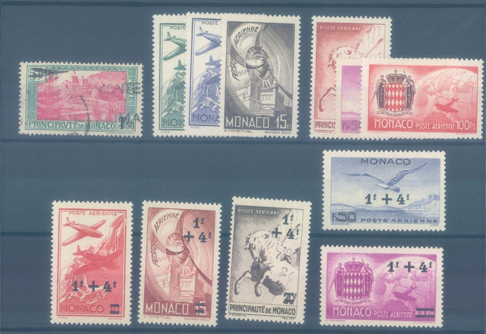 MONACO 1933-1945 used/MNH air stamps (CV $58 EUR52)