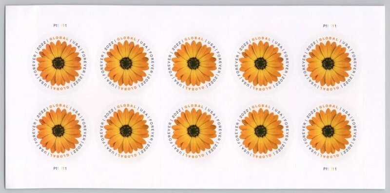 USA 2022 Stamps Global Forever African Daisy Sheet of 10
