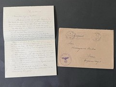 1 Authentic WW2 German Photo + Feldpost Mail Letter Sent By Soldier Third Reich