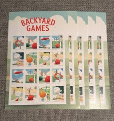 2021 “Backyard Games” Forever Stamp Sheet – FV $12.48 – US Scott #5627-34