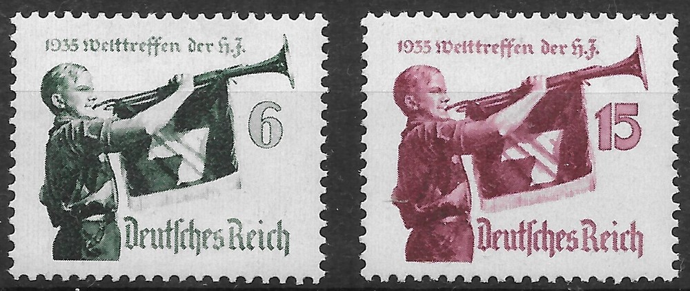 Germany Third Reich 1935 World Meeting of Hitler Youth Mi# 584-585 MNH * *