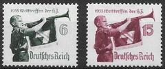 Germany Third Reich 1935 World Meeting of Hitler Youth Mi# 584-585 MNH * *