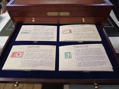 Historic Stamps of America Collection in Wood Display Box – Never Hinged