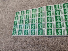 *** 50 2nd Second Class Stamps Unfranked Barcoded Genuine with Original Gum ***
