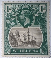Travelstamps: St. HELENA STAMPS SC# 80, 1d, Mint, Original Gum, Hinged