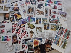 Usable 60 of Multiples & Strips & Singles of 37¢ US Postage Stamps USA FV $22.20
