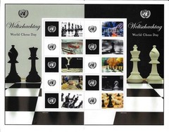 UN 2022 VIENNA PERSONALIZED SHEET MNH WORLD CHESS DAY (S-107)