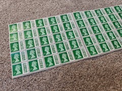 *** 50 2nd Second Class Stamps Unfranked Barcoded Genuine with Original Gum ***