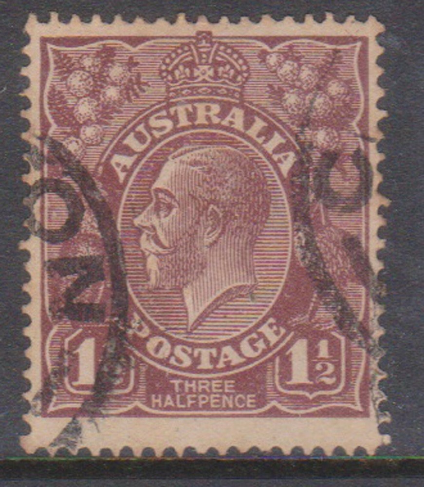 (K220-138) 1914 AU 1 1/2d brown KGV (EJ)