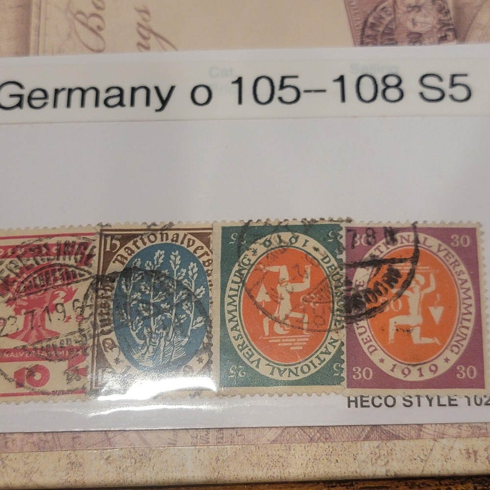 Germany Semi-Postal Stamps Multiple Used Multi-Color 1919 Nationalversammlung