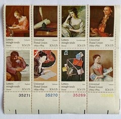 8 “Famous Works of Art” USPS 1974 10¢ Stamps MNH/Original Gum – 4 Plate #s