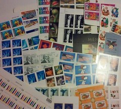 Unused 65 of Multiples & Strips & Singles of 34¢ US Postage Stamps USA FV $22.10