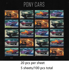 2022 USPS Pony Cars First Class Stamps – SC#5715-5719 MNH – 100 PCS IN TOTAL