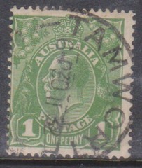 (K220-206) 1936 Australia 1d green KGV (HI)