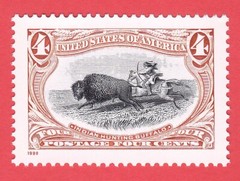 1998 INDIAN HUNTING BUFFALO STAMP 4 CENT BI-COLOR RE-ISSUE OF 1898 DESIGNS MNH