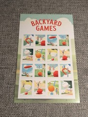 2021 “Backyard Games” Forever Stamp Sheet – FV $12.48 – US Scott #5627-34