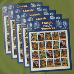 Two Sheets x 20 = 40 of CLASSIC MOVIE MONSTERS 32¢ USPS Postage Stamps 3168-3172