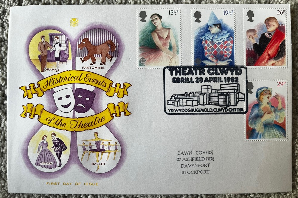 Historical Events At The Theatre Clwyd 28th April 1982 Dawn First Day Cover