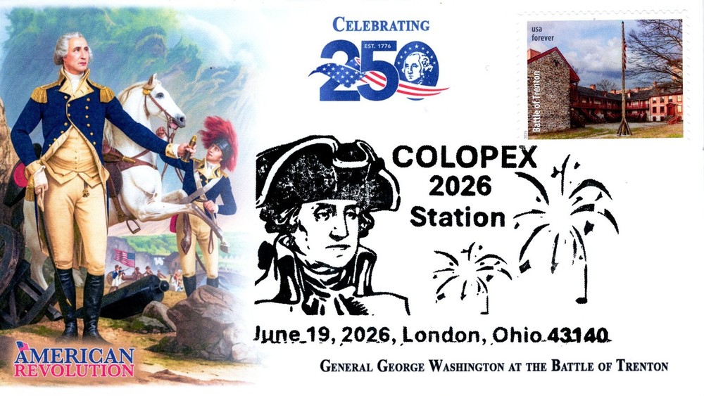 26-154, 2026, America 250th, Event Cover, Pictorial Postmark, COLOPEX, London OH