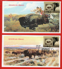 Bison, 4 Different American Bison FDCs, 2026 Boston World Expo