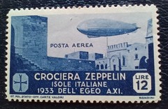 ITALY 1933 AEGEAN ISLANDS C20 – C25 ZEPPELIN AIRMAIL SET – M.N.H. , C..V. 1100$
