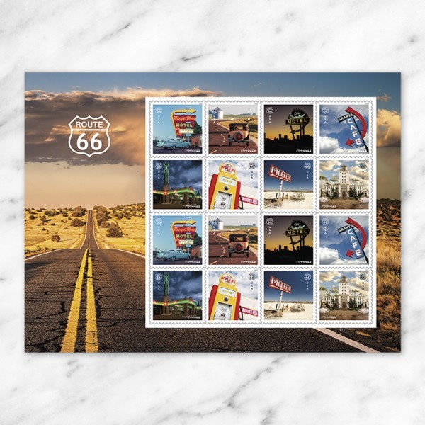 US Route 66 2026 NDC Imperf Pane of 16 Avail. After 5/20/2026