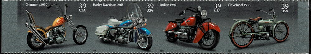 USA 2006 AMERICAN MOTORCYCLES PEEL AND STICK STRIP MNH