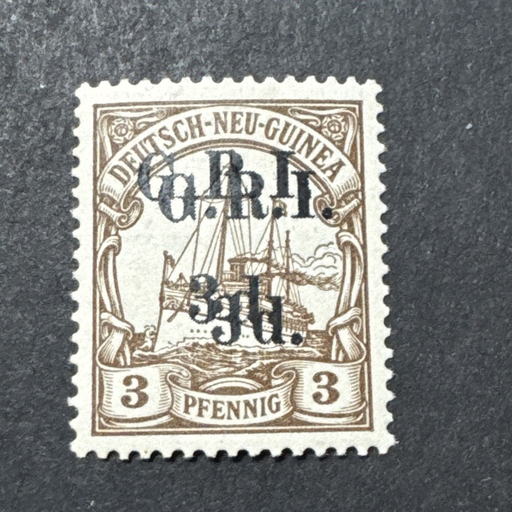 1914 New Guinea 3d MNH Surcharge GRI 3d Double Overprint Collectible Stamp