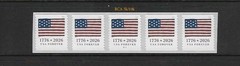 US 2026 Flag Forever Stamp BCA 3k/10k Plated Coil Strip of 5