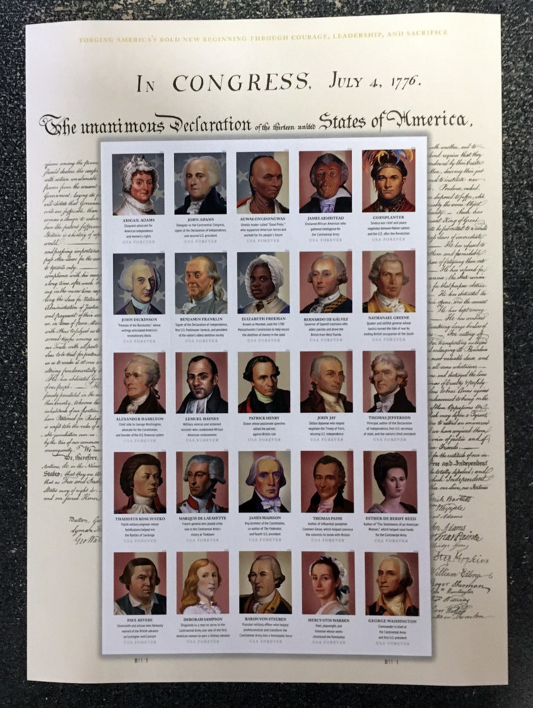 2026USA Forever Figures of the American Revolution – Sheet of 25 Mint