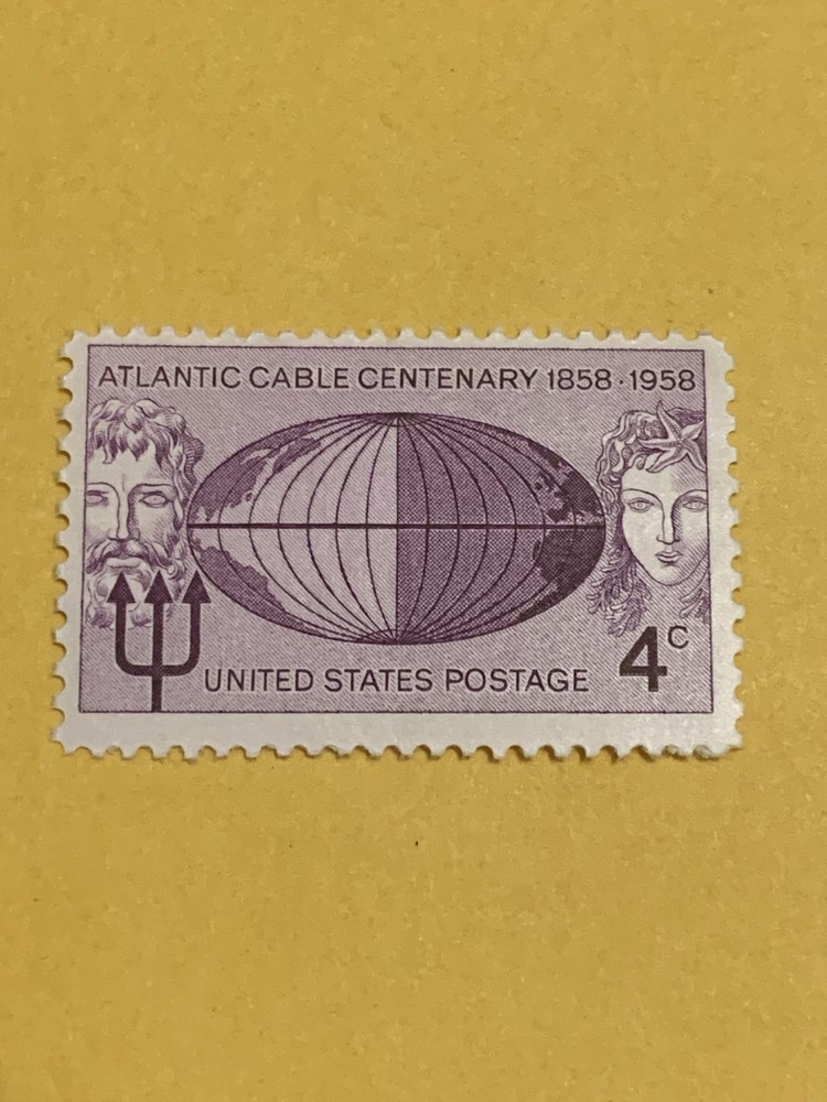 1958 4 Cent Stamp. “Atlantic Cable Centenary” Scott# 1112. MNH.