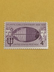 1958 4 Cent Stamp. “Atlantic Cable Centenary” Scott# 1112. MNH.