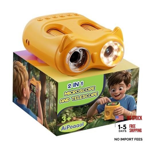 1000X Digital Microscope for Kids Handheld: 2-in-1 Binoculars Portable STEM