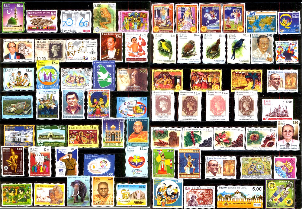 Sri Lanka 2012 – 2022 Mint Stamps Collection / 70 Stamps / MNH / MD17