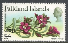 FALKLAND ISLANDS SCOTT 209 MH VF – 1971 25p on 5sh MULTI-COLOR ISSUE CAT $13.50